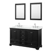 Custom image for Dark Espresso with Polished Chrome Trim / White Cultured Marble, Rectangular Sink / 24