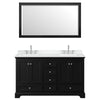 Custom image for Dark Espresso with Polished Chrome Trim / White Cultured Marble, Rectangular Sink / 58