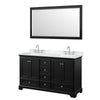 Custom image for Dark Espresso with Polished Chrome Trim / White Cultured Marble, Rectangular Sink / 58