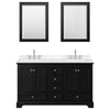 Custom image for Dark Espresso with Polished Chrome Trim / White Cultured Marble, Rectangular Sink / Medicine Cabinets
