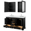 Custom image for Dark Espresso with Polished Chrome Trim / White Cultured Marble, Rectangular Sink / Medicine Cabinets