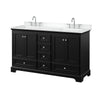 Custom image for Dark Espresso with Polished Chrome Trim / White Cultured Marble, Rectangular Sink / No Mirror