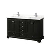 Custom image for Dark Espresso with Polished Chrome Trim / White Quartz, Rectangular Sink / No Mirror