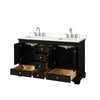 Custom image for Dark Espresso with Polished Chrome Trim / White Quartz, Rectangular Sink / No Mirror
