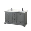 Custom image for Dark Gray with Matte Black Trim / Carrara Cultured Marble, Rectangular Sink / No Mirror