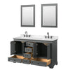 Custom image for Dark Gray with Matte Black Trim / Carrara Cultured Marble, Rectangular Sink / 24