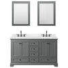 Custom image for Dark Gray with Matte Black Trim / Carrara Cultured Marble, Rectangular Sink / Medicine Cabinets