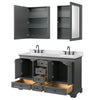 Custom image for Dark Gray with Matte Black Trim / Carrara Cultured Marble, Rectangular Sink / Medicine Cabinets