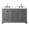 Custom image for Dark Gray with Matte Black Trim / Carrara Cultured Marble, Rectangular Sink / No Mirror