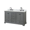 Custom image for Dark Gray with Matte Black Trim / White Carrara Marble, Oval Sink / No Mirror