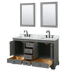 Custom image for Dark Gray with Matte Black Trim / White Carrara Marble, Rectangular Sink / 24
