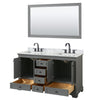 Custom image for Dark Gray with Matte Black Trim / White Carrara Marble, Rectangular Sink / 58