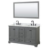 Custom image for Dark Gray with Matte Black Trim / White Carrara Marble, Rectangular Sink / 58
