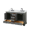 Custom image for Dark Gray with Matte Black Trim / White Carrara Marble, Rectangular Sink / No Mirror