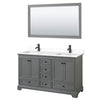 Custom image for Dark Gray with Matte Black Trim / White Cultured Marble, Rectangular Sink / 58