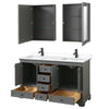 Custom image for Dark Gray with Matte Black Trim / White Cultured Marble, Rectangular Sink / Medicine Cabinets