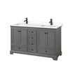 Custom image for Dark Gray with Matte Black Trim / White Cultured Marble, Rectangular Sink / No Mirror