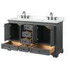 Custom image for Dark Gray with Matte Black Trim / White Cultured Marble, Rectangular Sink / No Mirror