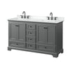 Custom image for Dark Gray with Matte Black Trim / White Cultured Marble, Rectangular Sink / No Mirror