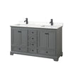 Custom image for Dark Gray with Matte Black Trim / White Quartz, Rectangular Sink / No Mirror