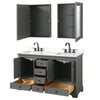 Custom image for Dark Gray with Matte Black Trim / White Quartz, Rectangular Sink / Medicine Cabinets