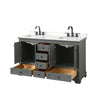 Custom image for Dark Gray with Matte Black Trim / White Quartz, Rectangular Sink / No Mirror
