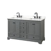 Custom image for Dark Gray with Matte Black Trim / White Quartz, Rectangular Sink / No Mirror
