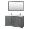 Custom image for Dark Gray with Polished Chrome Trim / Carrara Cultured Marble, Rectangular Sink / 58