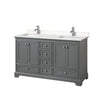 Custom image for Dark Gray with Polished Chrome Trim / Carrara Cultured Marble, Rectangular Sink / No Mirror