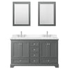 Custom image for Dark Gray with Polished Chrome Trim / Carrara Cultured Marble, Rectangular Sink / 24