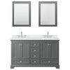 Custom image for Dark Gray with Polished Chrome Trim / Carrara Cultured Marble, Rectangular Sink / Medicine Cabinets