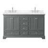 Custom image for Dark Gray with Polished Chrome Trim / Carrara Cultured Marble, Rectangular Sink / No Mirror