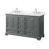 Custom image for Dark Gray with Polished Chrome Trim / Carrara Cultured Marble, Rectangular Sink / No Mirror