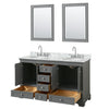 Custom image for Dark Gray with Polished Chrome Trim / White Carrara Marble, Oval Sink / 24
