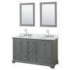 Custom image for Dark Gray with Polished Chrome Trim / White Carrara Marble, Oval Sink / 24