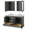 Custom image for Dark Gray with Polished Chrome Trim / White Carrara Marble, Oval Sink / Medicine Cabinets