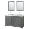 Custom image for Dark Gray with Polished Chrome Trim / White Carrara Marble, Rectangular Sink / 24