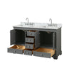 Custom image for Dark Gray with Polished Chrome Trim / White Carrara Marble, Rectangular Sink / No Mirror