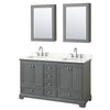Custom image for Dark Gray with Polished Chrome Trim / Giotto Quartz, Rectangular Sink / Medicine Cabinets