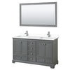 Custom image for Dark Gray with Polished Chrome Trim / White Cultured Marble, Rectangular Sink / 58