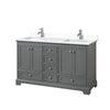 Custom image for Dark Gray with Polished Chrome Trim / White Cultured Marble, Rectangular Sink / No Mirror