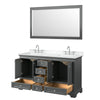 Custom image for Dark Gray with Polished Chrome Trim / White Cultured Marble, Rectangular Sink / 58