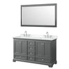 Custom image for Dark Gray with Polished Chrome Trim / White Cultured Marble, Rectangular Sink / 58