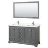 Custom image for Dark Gray with Polished Chrome Trim / White Quartz, Rectangular Sink / 58