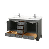 Custom image for Dark Gray with Polished Chrome Trim / White Quartz, Rectangular Sink / No Mirror