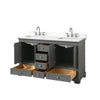 Custom image for Dark Gray with Polished Chrome Trim / White Quartz, Rectangular Sink / No Mirror