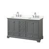 Custom image for Dark Gray with Polished Chrome Trim / White Quartz, Rectangular Sink / No Mirror