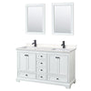 Custom image for White with Matte Black Trim / Carrara Cultured Marble, Rectangular Sink / 24