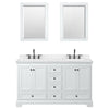 Custom image for White with Matte Black Trim / Carrara Cultured Marble, Rectangular Sink / 24