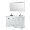 Custom image for White with Matte Black Trim / Carrara Cultured Marble, Rectangular Sink / 58
